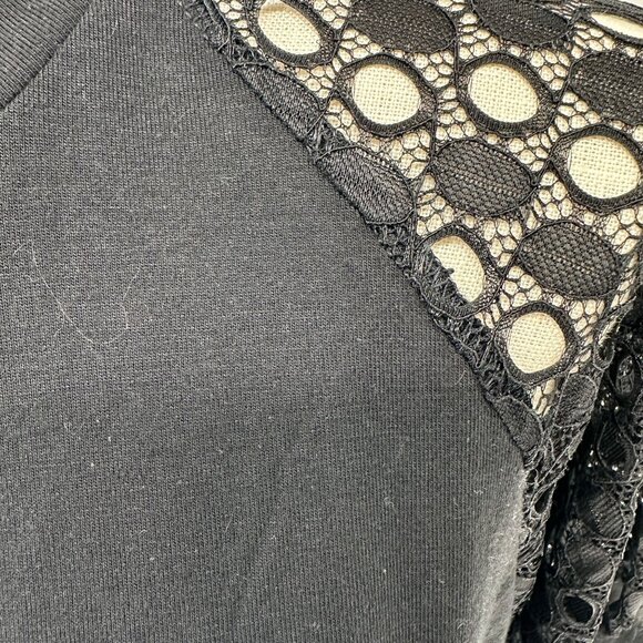 Womens L Top With Lace Sleeves Raglan Design Short Sleeves Poly Cotton Blend - Picture 4 of 8